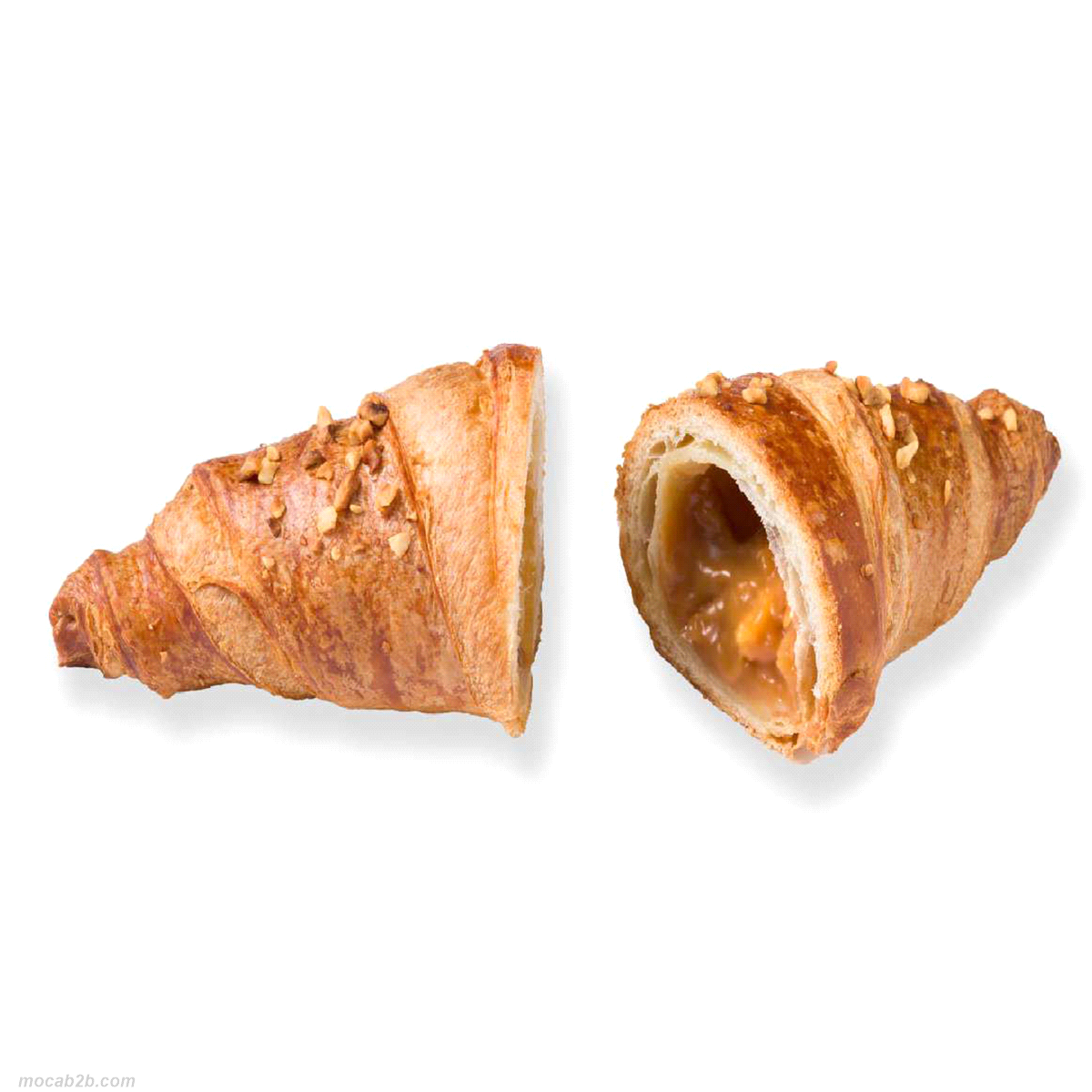 Croissant prelievitato al caramello e noci. Scongelare circa 30 minuti. Cuocere a 170-180°C x circa 21 minuti 