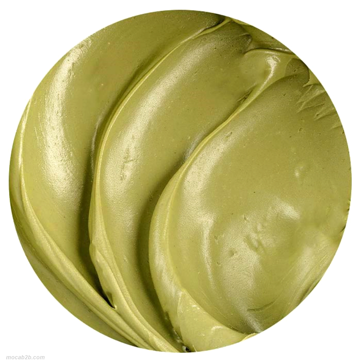 Crema al pistacchio (10%). Ideale per farciture post forno come croissant, biscotteria e per variegature. Ottima spatolabilità.
 