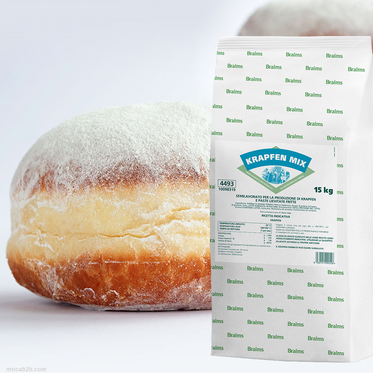 Ingrediente per la produzione di Krapfen e paste lievitate fritte. Eccellente qualità; Ottimo gusto; Stabilità in lievitazione; Superficie liscia con scarso assorbimento di olio. 