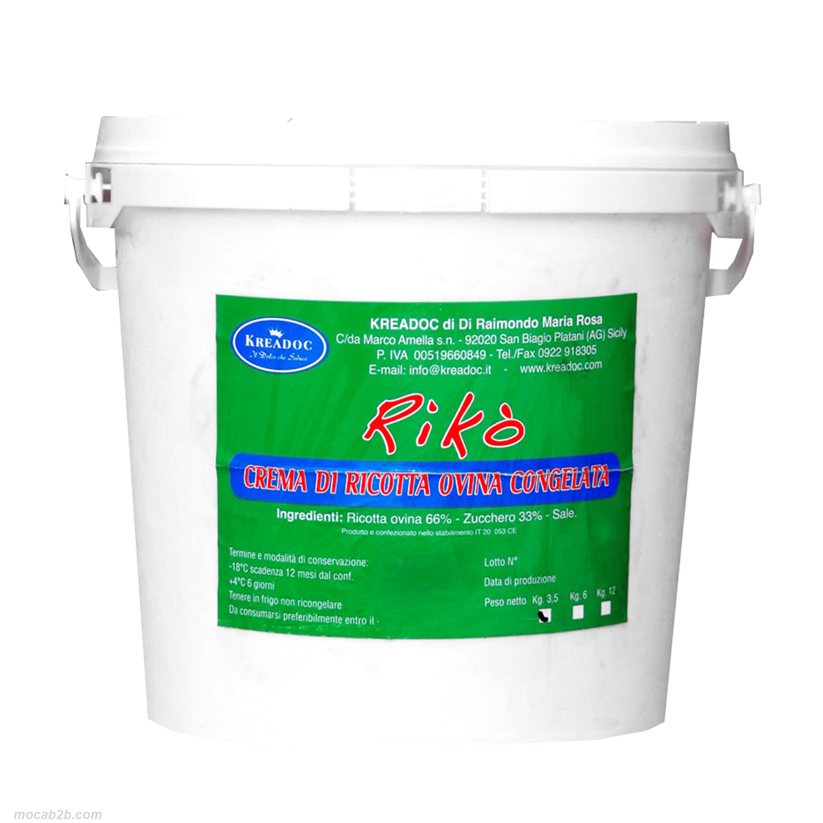 Ricotta ovina zuccherata professionale, ideale per pasticceria. Prodotto congelato pronto all’uso, realizzato con siero di latte ovino (66%), zucchero (33%) e un pizzico di sale, senza OGM né radiazioni ionizzanti. Dal gusto delicato e profumo tipico, è perfetta per farciture di cannoli, cassate, dolci al cucchiaio e preparazioni da forno.
Modalità d’uso: lasciare scongelare per circa 5 ore in frigorifero a +0/+4°C. Una volta scongelato, conservare in frigo e consumare entro 6 giorni.
Conservazione: -18°C – Non ricongelare dopo lo scongelamento. 