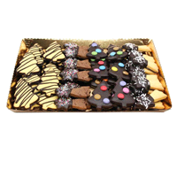 Vassoio con biscotti misti a tema natalizio. 