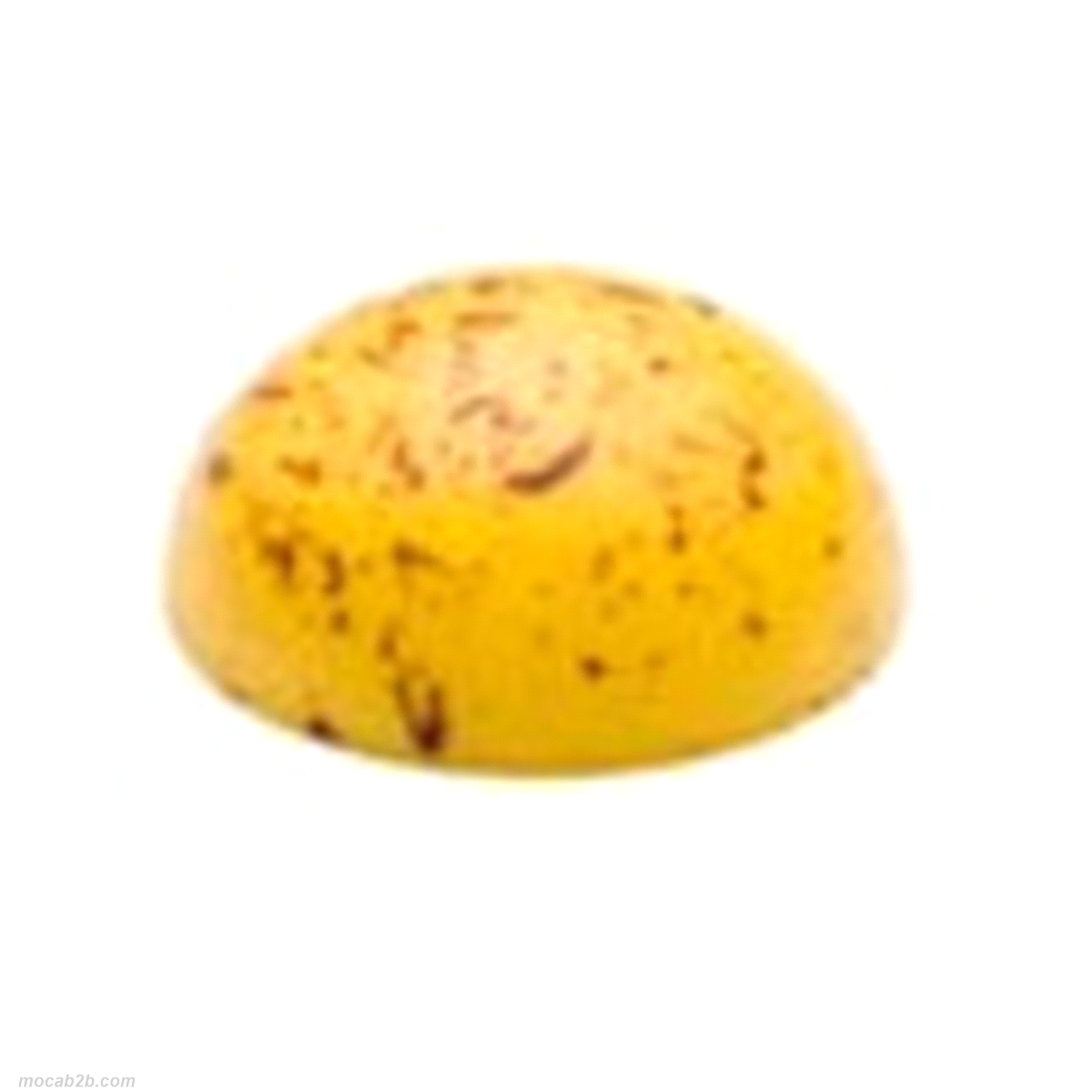 Pralina che unisce la croccantezza del cioccolato bianco e fondente a un ripieno cremoso e dal gusto fresco di mango. 