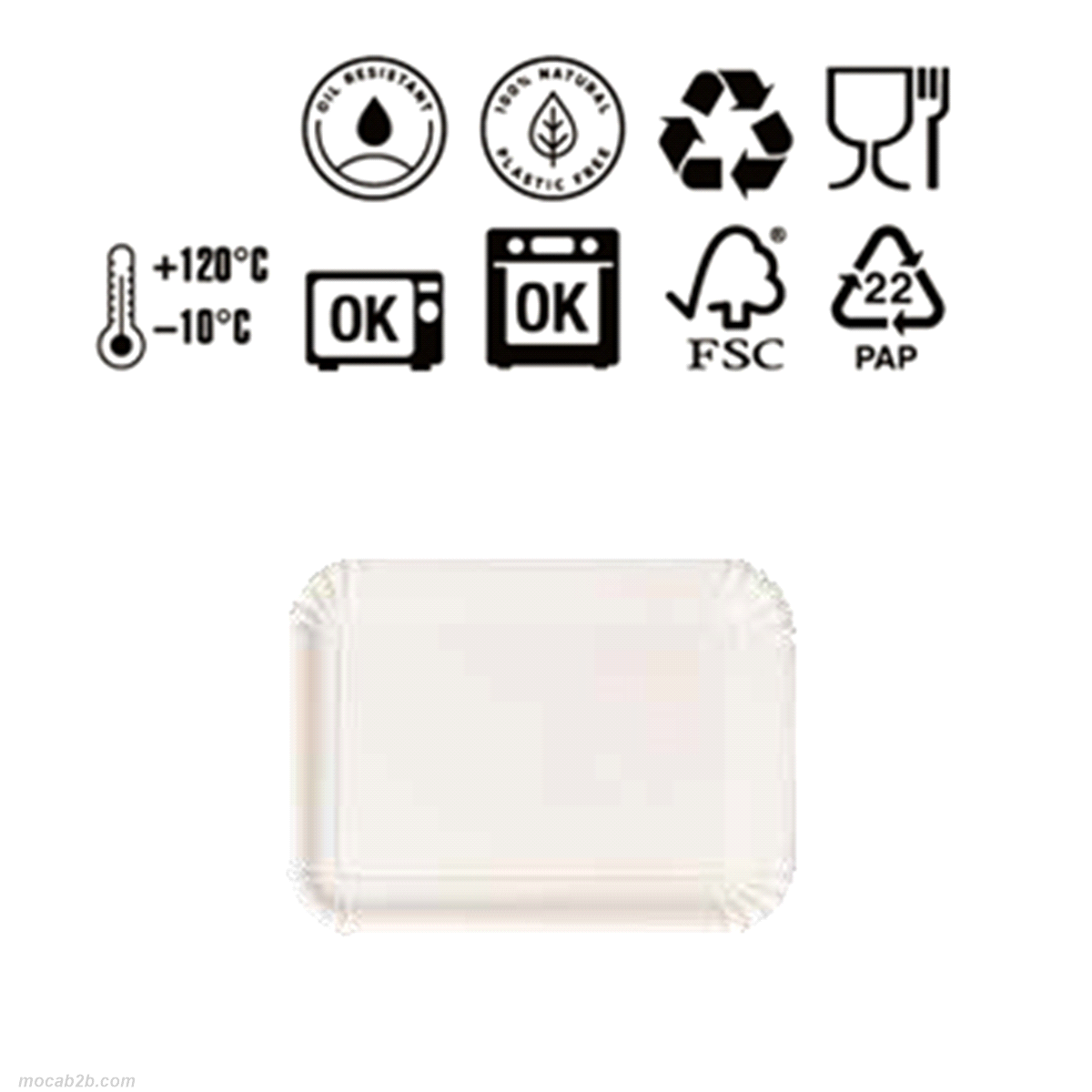 100% da pura cellulosa FSC, non contiene plastica, è riciclabile e certificato per contatto diretto con alimenti. Idoneo per la refrigerazione e per il riscaldamento in forno e microonde 