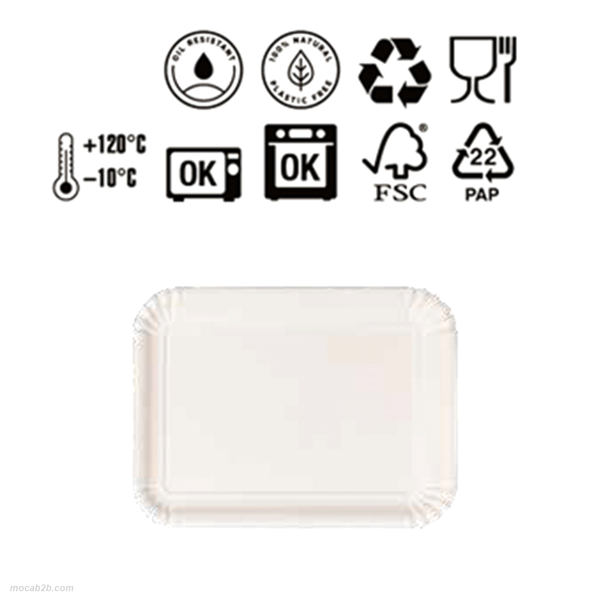 100% da pura cellulosa FSC, non contiene plastica, è riciclabile e certificato per contatto diretto con alimenti. Idoneo per la refrigerazione e per il riscaldamento in forno e microonde 
