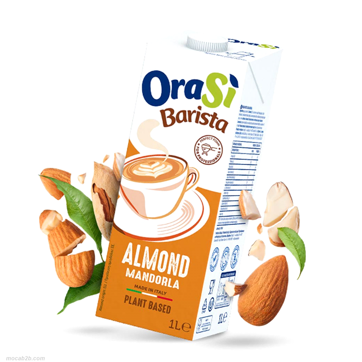 Bevanda alla mandorla 100% vegetale, senza lattosio e senza glutine, ha un gusto fresco e intenso di mandorla… e che schiuma! Monta velocemente e tiene a lungo. Perfetta per latte art, schiuma cremosa. 