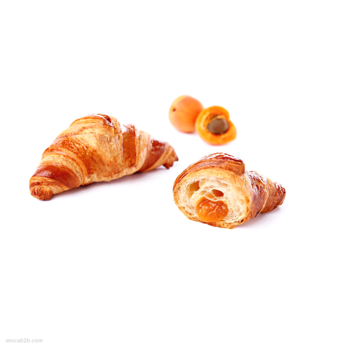 Mini croissant 40 gr prelievitato, al burro, superfarcito con confettura all