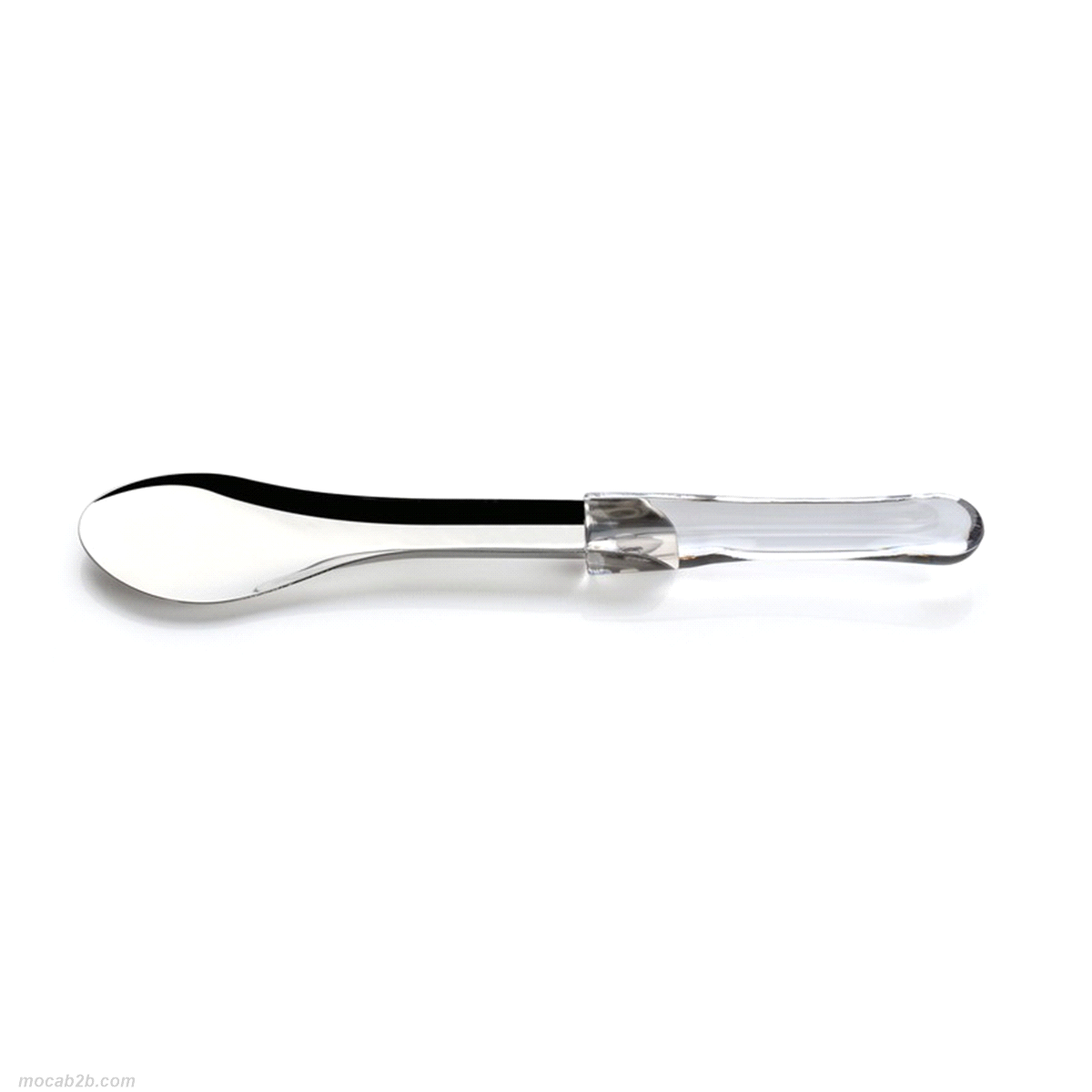 Acciaio inox 18/10 e acrilico trasparente (PET). Dim: 30 cm. 