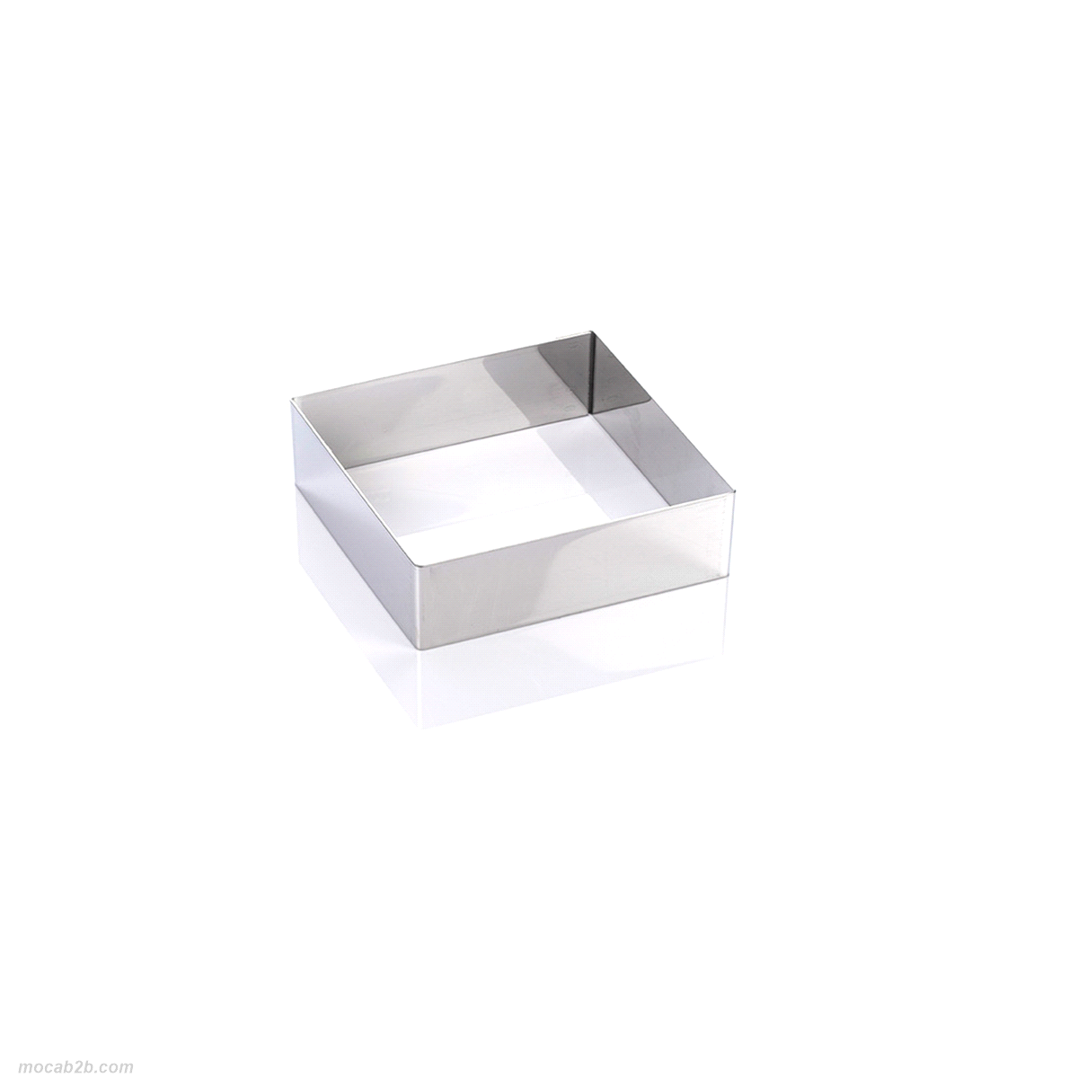 Fascia tonda quadrata in acciaio inox AISI 304, perfetta sia per la cottura che per il congelamento, alta 40 mm.
 