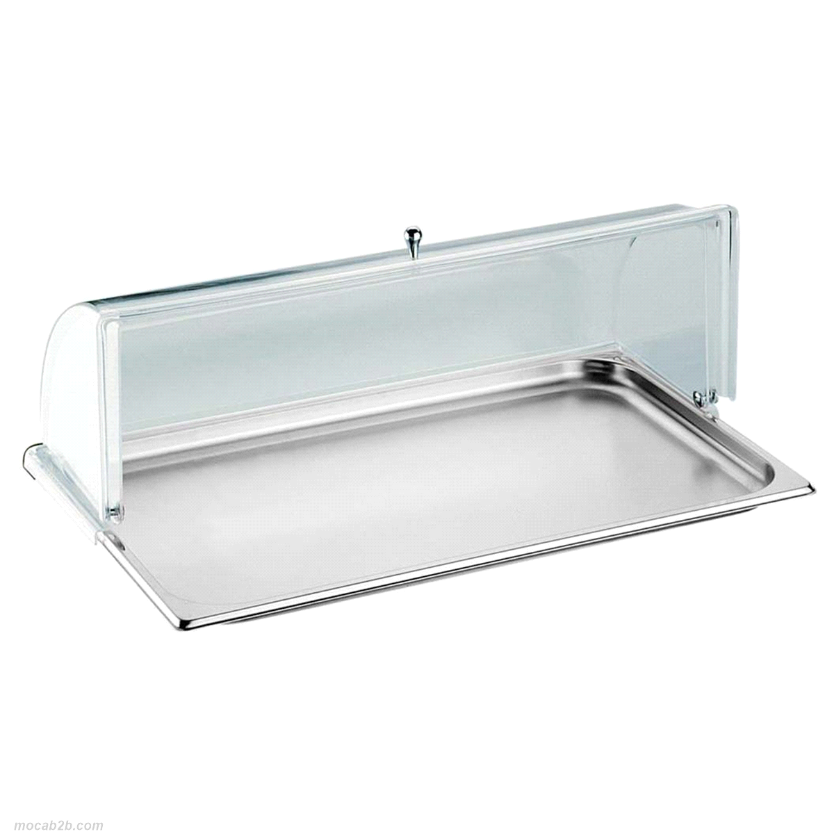 Dimensioni 53x32 cm - altezza 21,5 cm - materiale Inox/Policarbonato. 