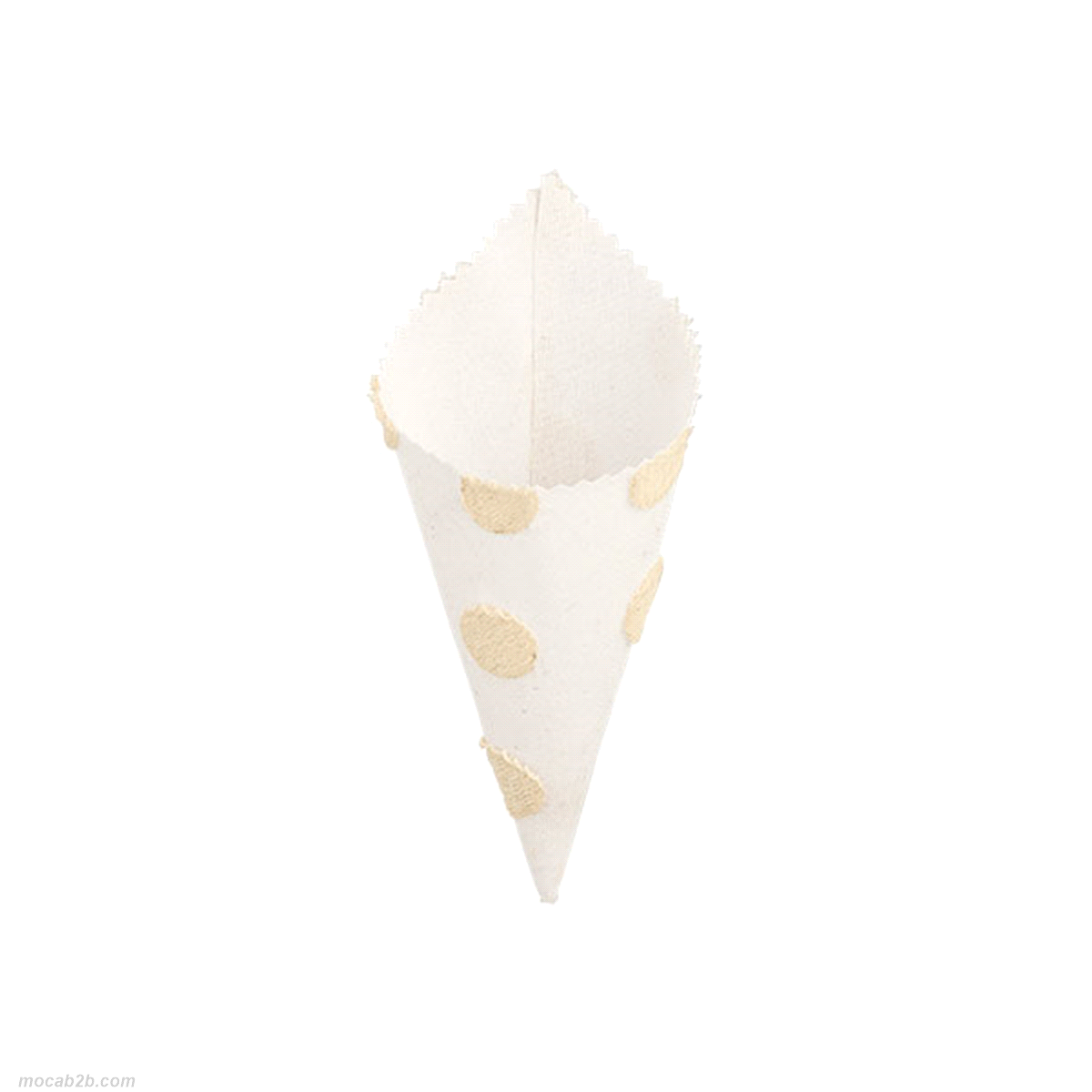 CONO BIANCO CON POIS BEIGE h17