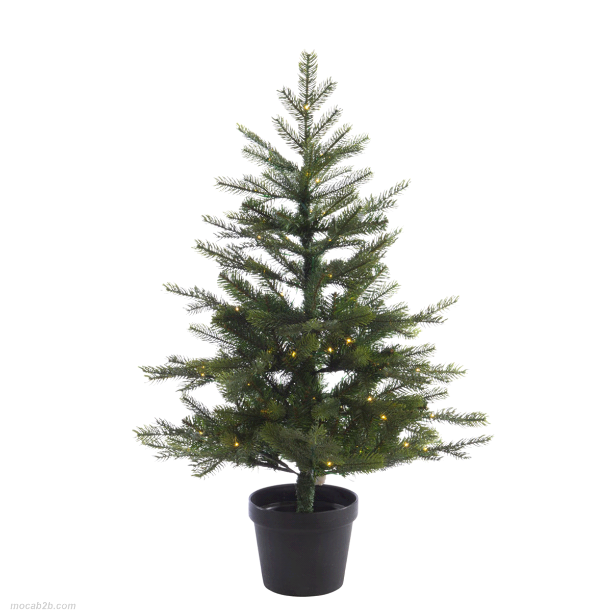 ABETE VERDE IN VASO 80 LED @63h.90cm