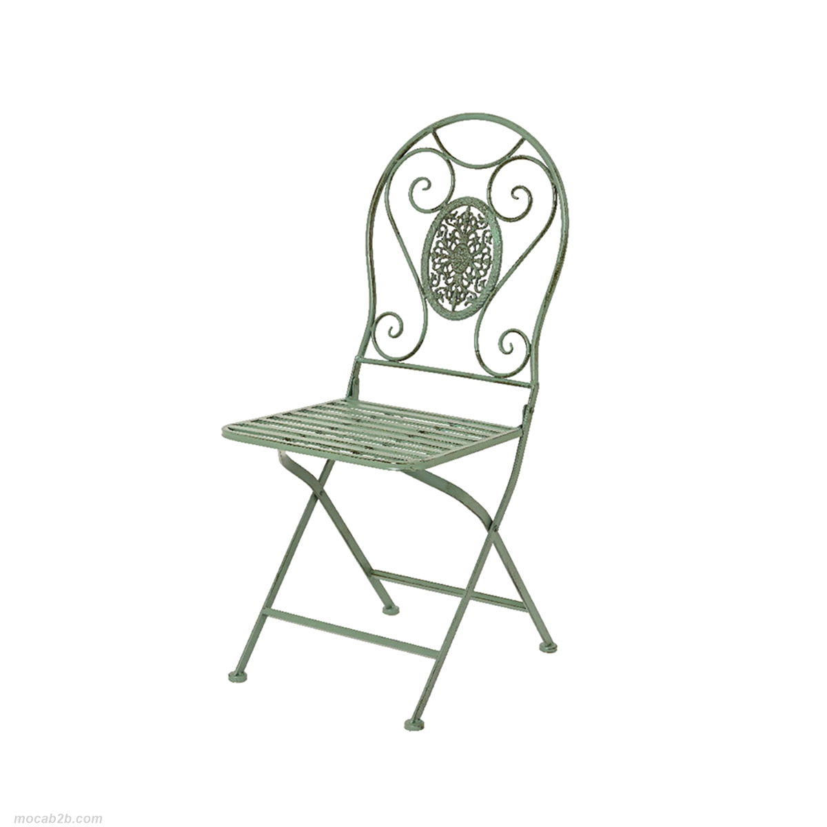 SEDIA VERDE ANTICO ACCIAIO 40x50h92