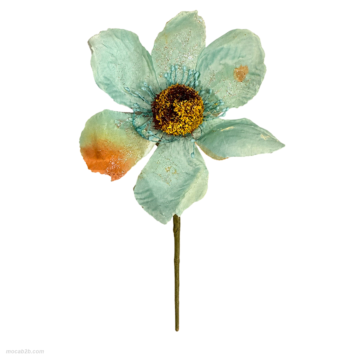 PICK FIORE VERDE C/PIUMA GLITTER