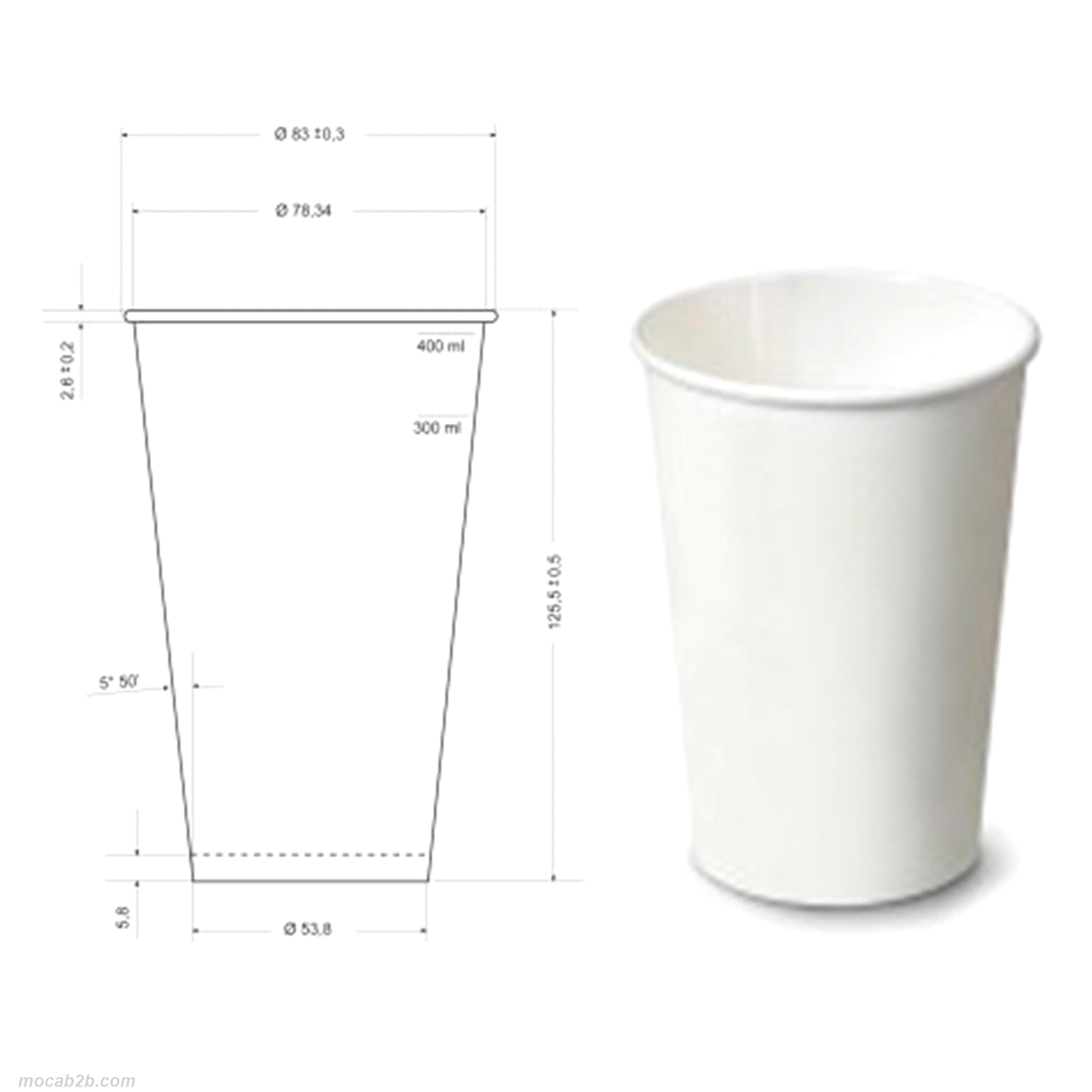 BICCHIERE 42M BIANCO 20x100pz    SDG