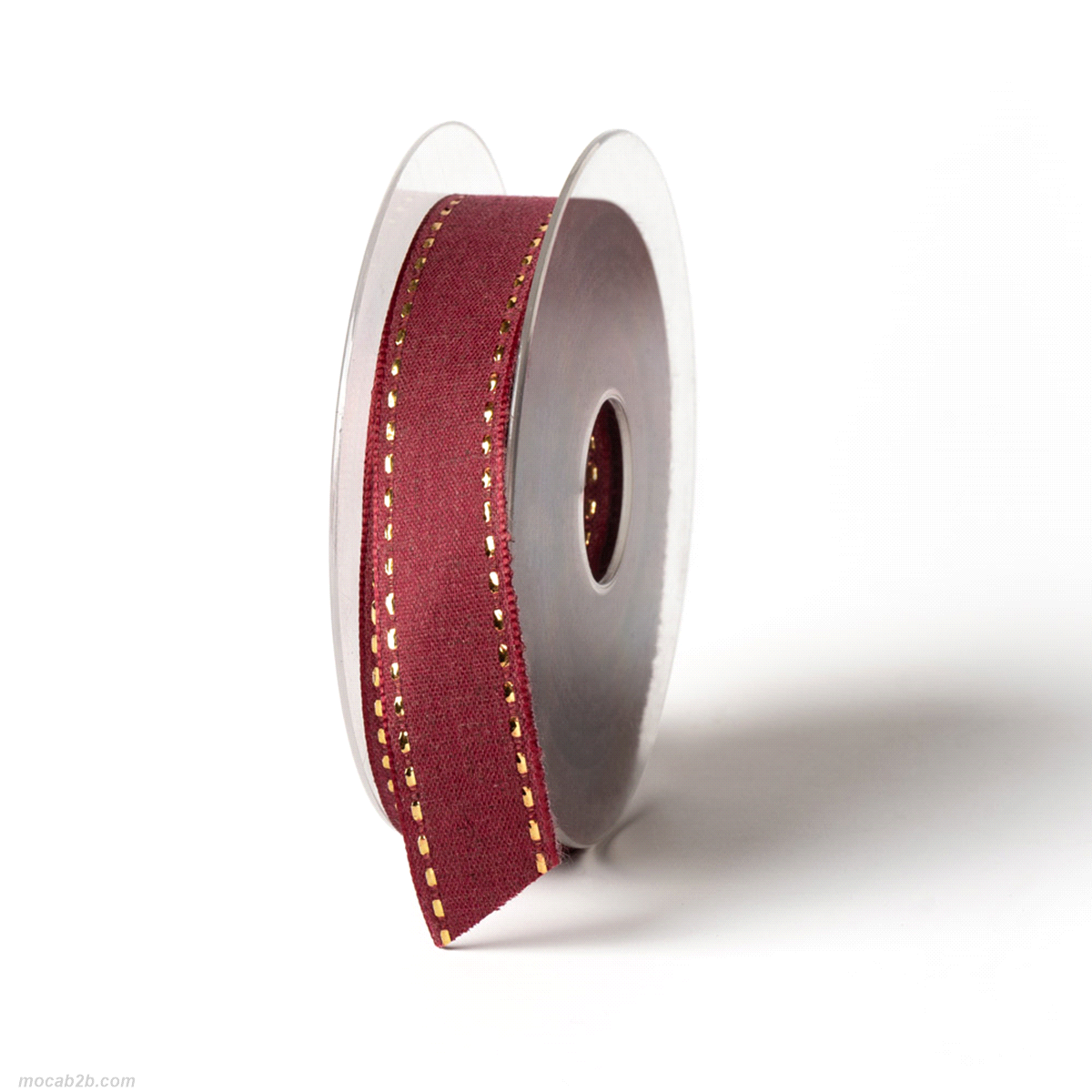 NASTRO COUTURE LINO LAME CILIEGIA ORO 25mmx20mt