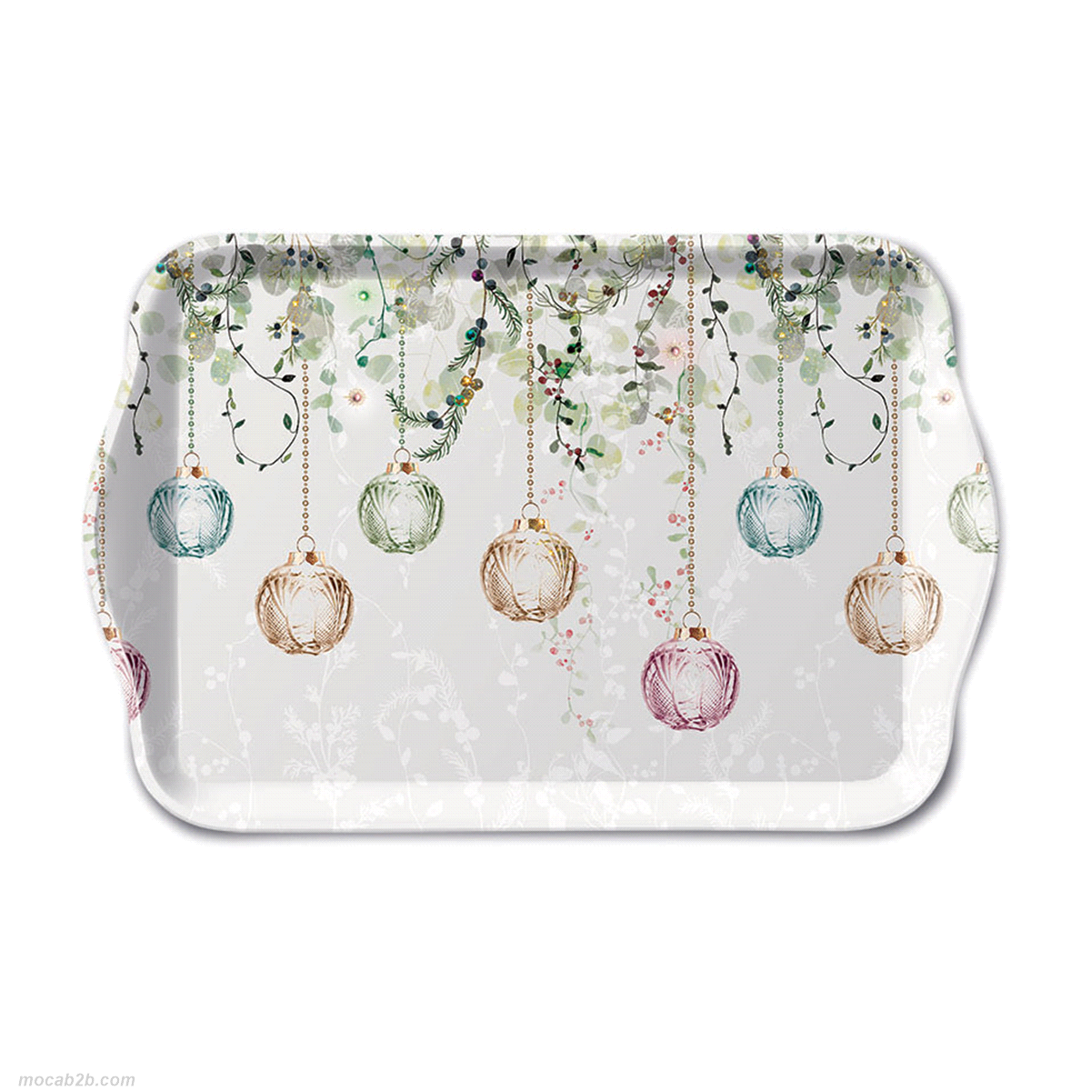 VASSOIO FLORAL CHRISTMAS MELAMINA 13x21cm 