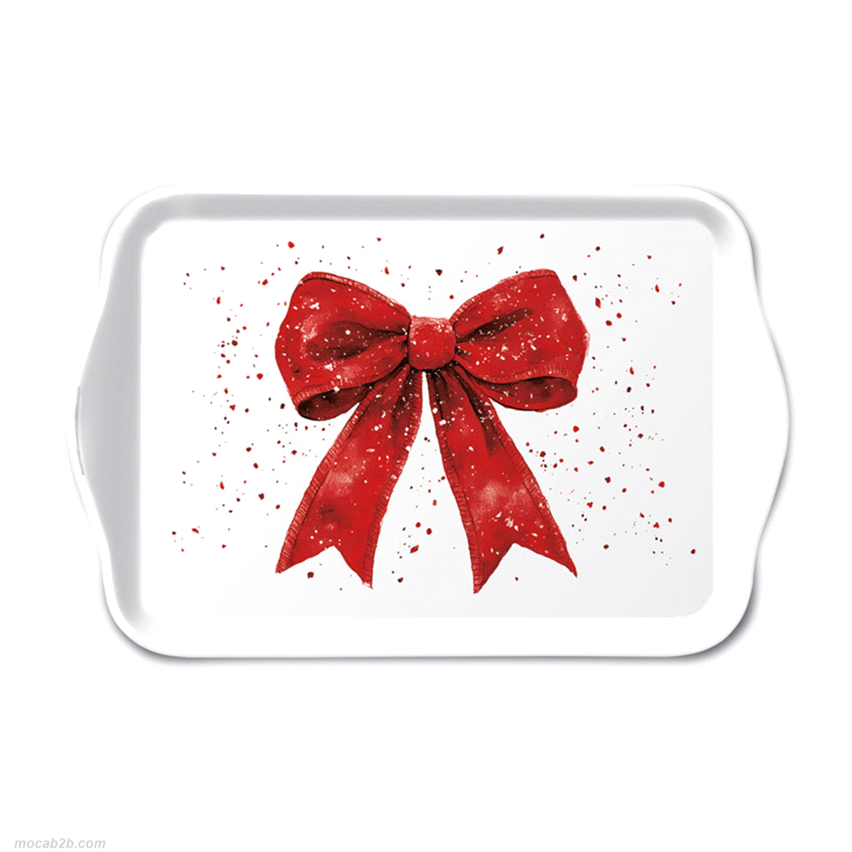 VASSOIO FANCY BOW ROSSO/BIANCO MELAMINA 13x21cm 