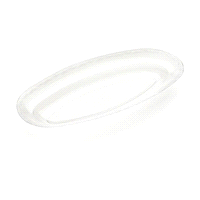 Pratico ed elegante vassoio in plastica trasparente, adatto per profitterol e per ogni tipo di semifreddo e dolce al cucchiaio.Dimensioni: (L) 533 X (B) 270 X (H) 53 mm 