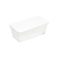 Fondo fisso e varie misure per Il trancio Alcas. Perfetto per ogni semifreddo. Materiale PS - Misura (L) 232 X (B) 94 X (H) 70 - Capacità 1220. 