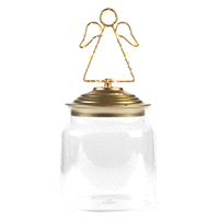 barattolo con angelo oro LED, 22 cm 