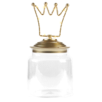 barattolo con corona oro LED 22 cm 