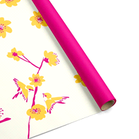 Bobina perlata 40my fiore di pesco fucsia/giallo ppl 1x25mt. 