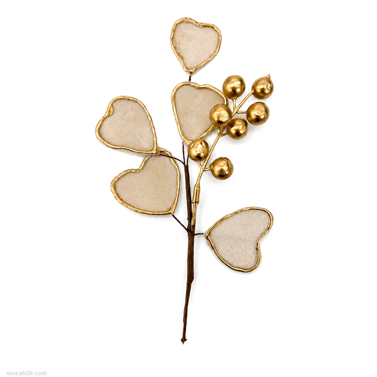 PICK CUORI E BACCHE PANNA 20cm 
