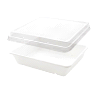 Vaschetta in polpa di cellulosa 23x15,6x h.4,5 - 1200 ml. coperchio non incluso (codice coperchio BRE542001) 