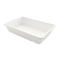 Vaschetta, polpa cellulosa, biocompostabile, bianco, cm 23x15,6 h.3,1, 120°- 30