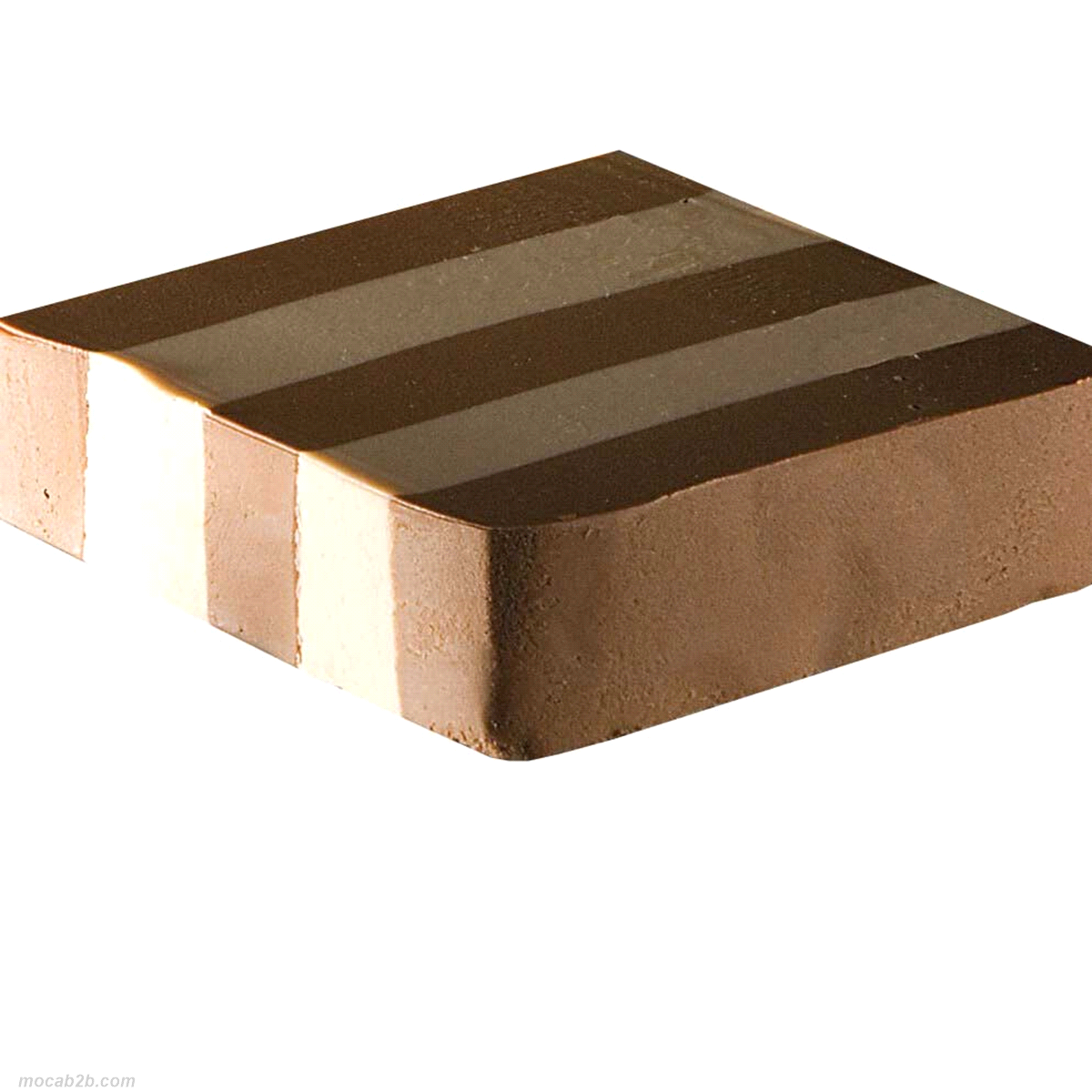 Cremino bicolore di crema gusto gianduia pronto all