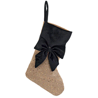 Calza paillettes oro/nero con fiocco h. 33cm 