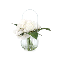 VASETTO ORTENSIE ROSE/BIANCHE h17,5 
