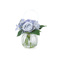 VASETTO ORTENSIE/ROSE LILLA h 17,5 