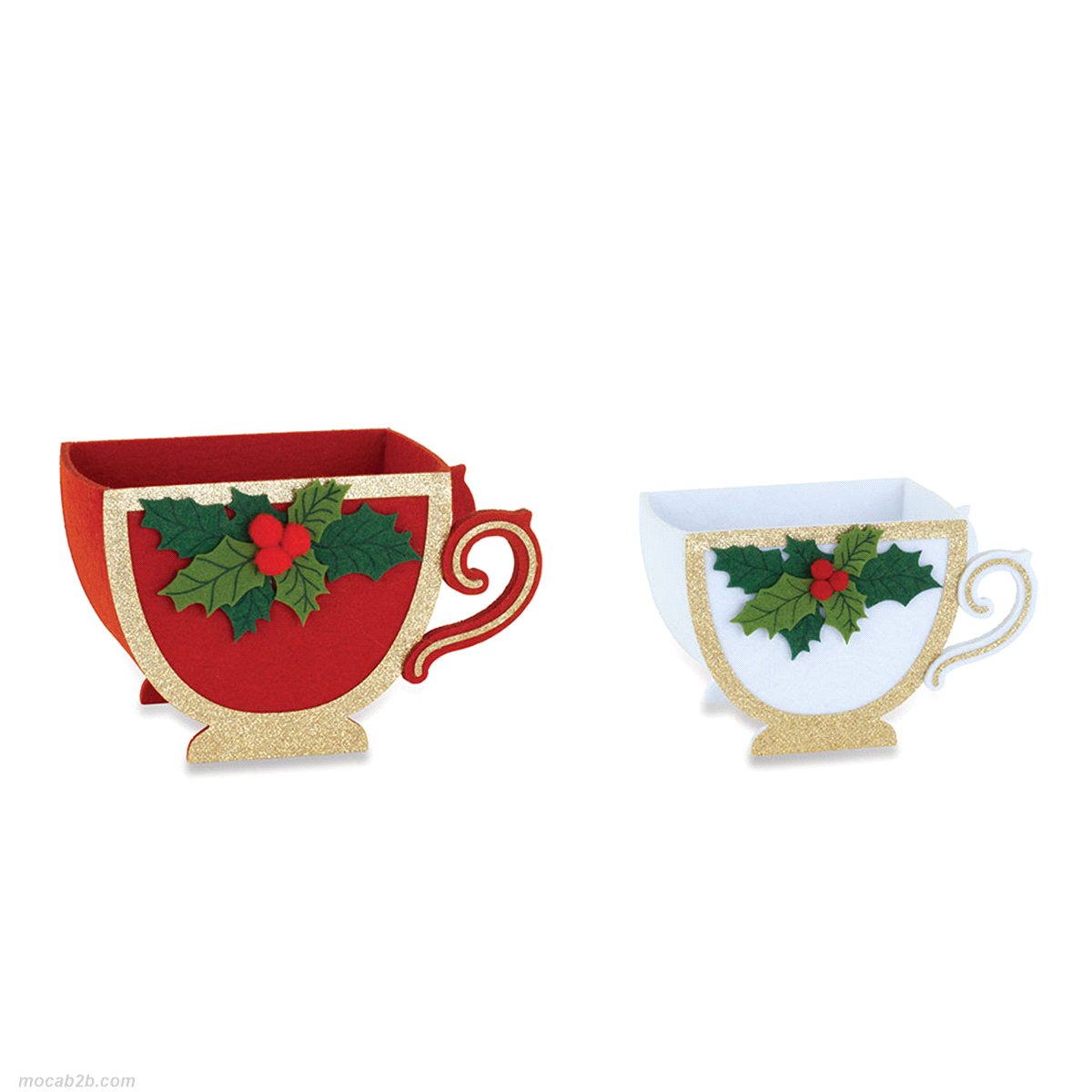 SET 2 TAZZE ROSSE/BIANCHE 13x7x8 16x8x10cm 
