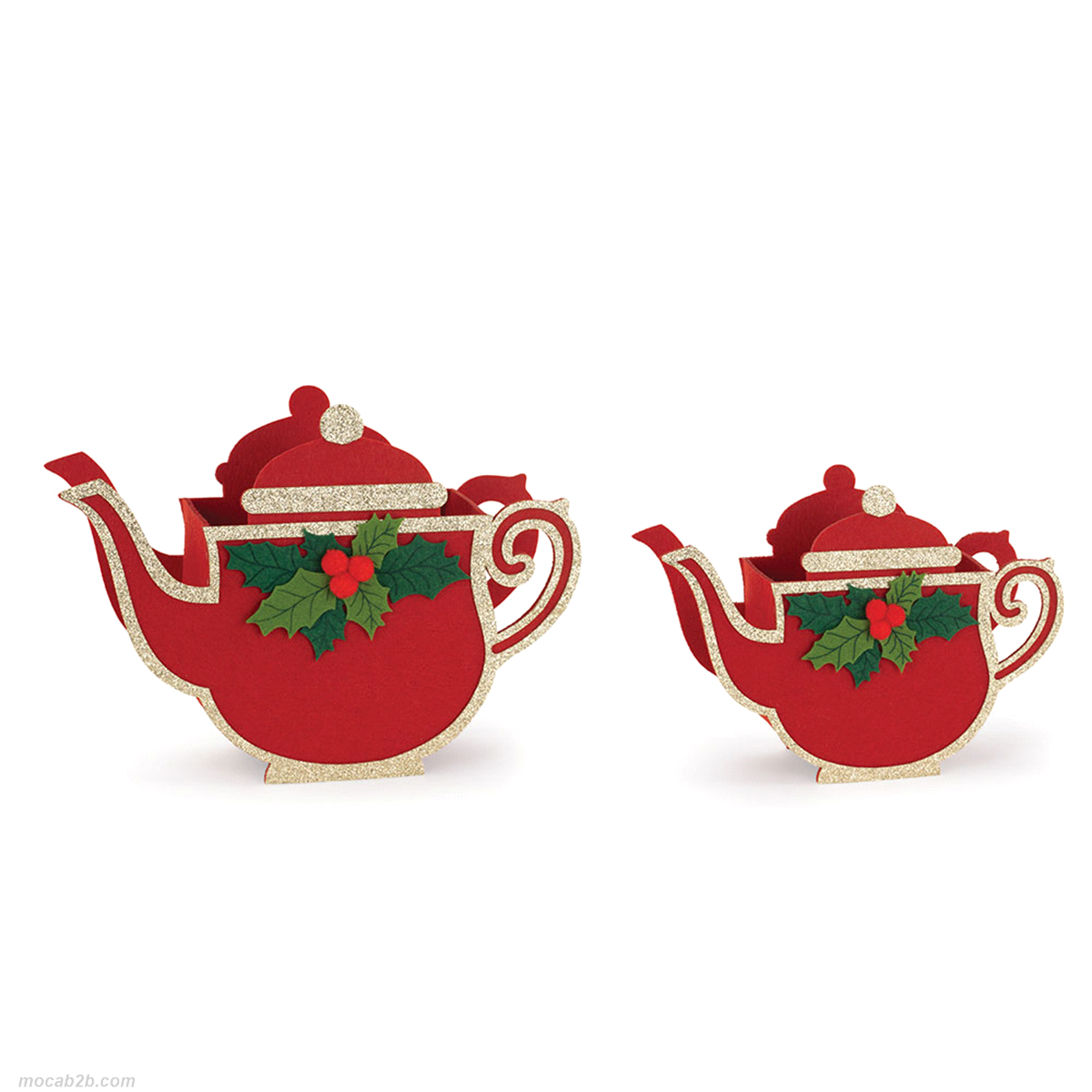 SET 2 TEIERE ROSSE 21x8x16 27x9x20cm 