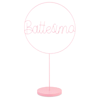 CERCHIO BATTESIMO ROSA CON BASE @40 h.72cm 