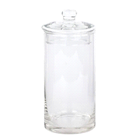 Vaso cilindro vetro trasparente con coperchio @10 h.20cm. 