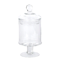 Vaso in vetro trasparente con coperchio diametro 12 h. 24. Ideale per confetti, caramelle e quant