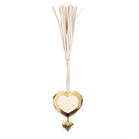 Segnalibro a cuore oro con nappa avorio. Miusre: h.22cm. 