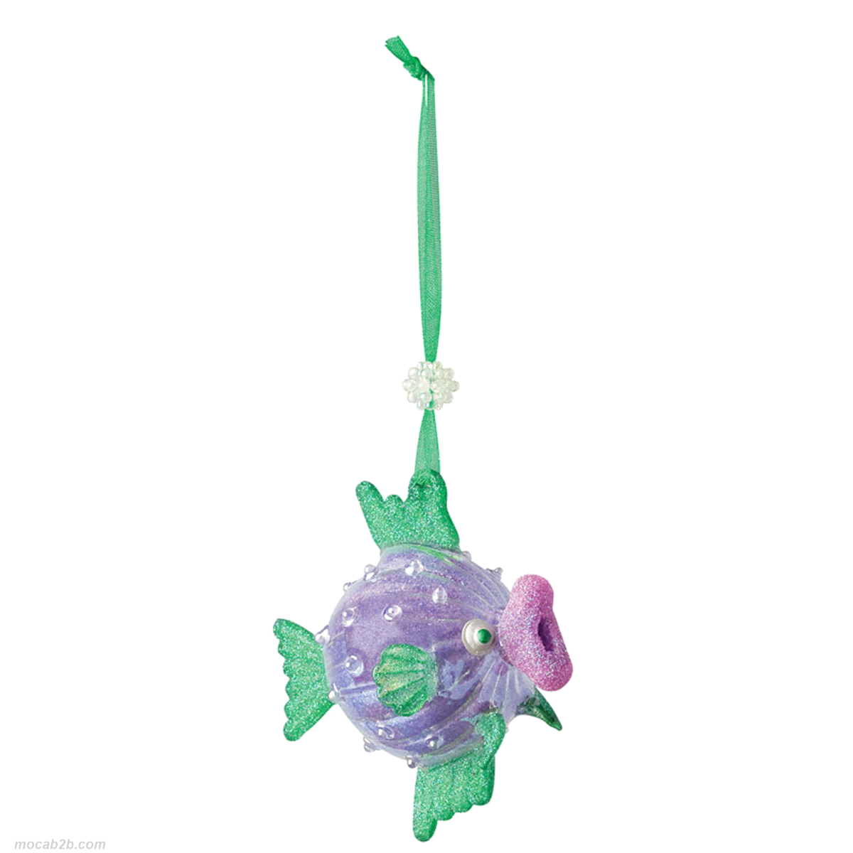 Pesce vetro fuxia/viola da appendere h. 7cm. 