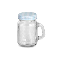 BICCHIERE AZZURRO VETRO C/MANICOh8,5 