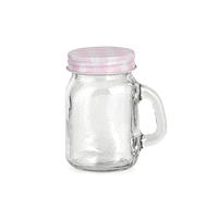BICCHIERE ROSA VETRO C/MANICOh8,5 