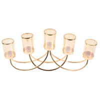 PORTACANDELE ORO MET. C/5 64x10X30 