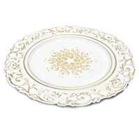 PIATTO BIANCO BORDO DORATO @36 