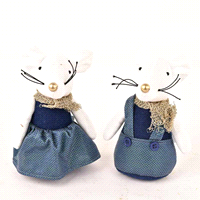 TOPO BIANCO/BLU TESS. ASS h.15,5(12) 
