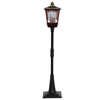 LAMPIONE CON DECORAZIONE BORDEAUX/ORO h184cm 