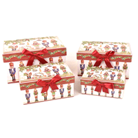 Scatola regalo bianco/rosso schiaccianoci per 4pz 