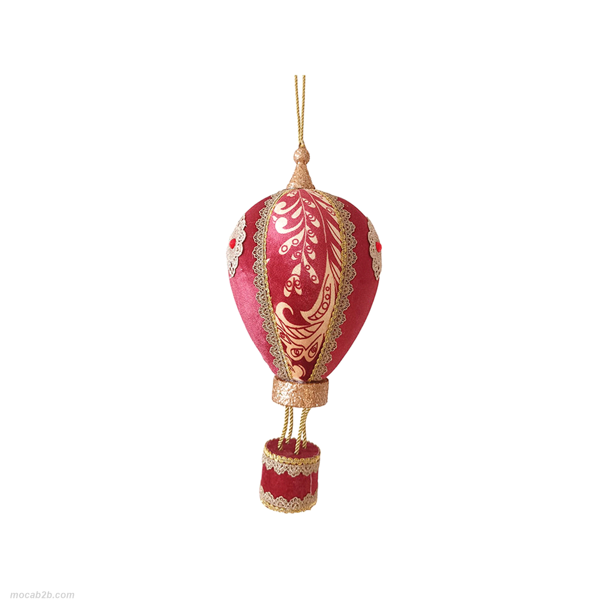 MONGOLFIERA DECOR ROSSA 14x14 h.36 
