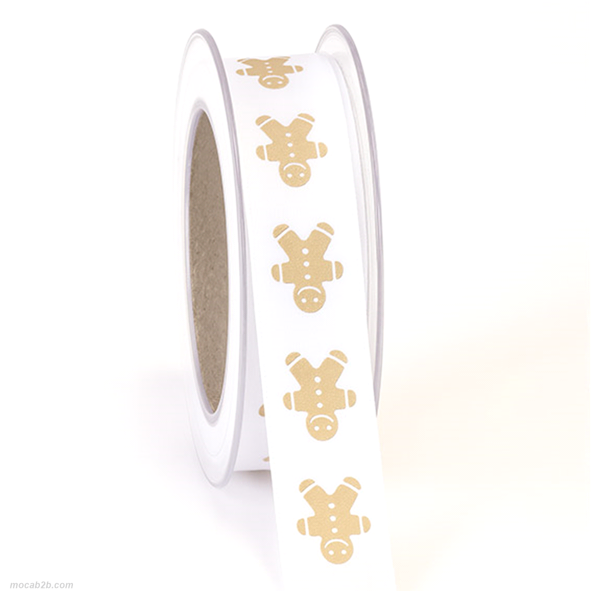 Nastro gingerman oro/bianco mm15x15mt. 100% poliestere. 