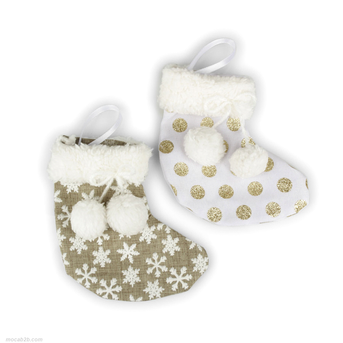 CALZA BEFANA CON POMPOM ASSORTITA 14x14cm 